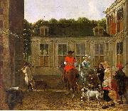 Ludolf de Jongh Hunting Party in the Courtyard of a Country House china oil painting reproduction